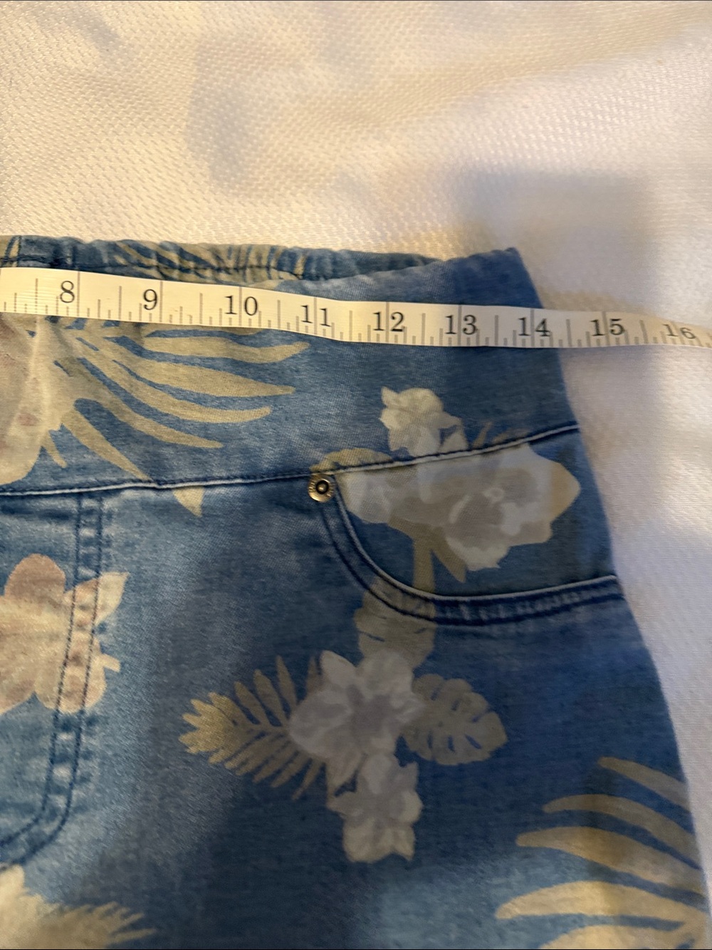 HUE Floral Print Blue Women’s Jeggins - Picture 2 of 9